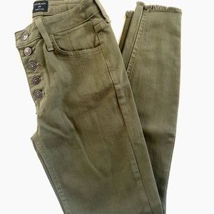 Just Black - Olive Button Down Skinny Jeans